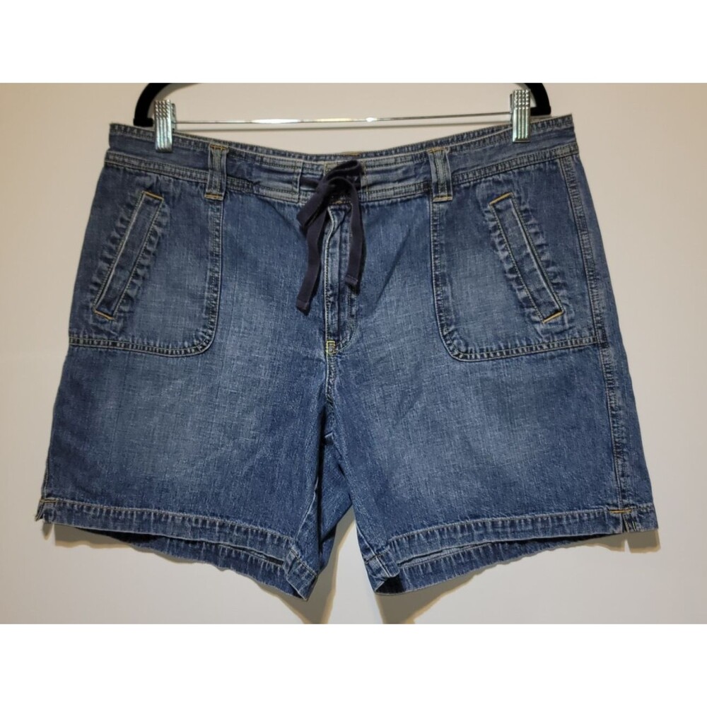 Old Navy Vintage Y2K 2005 Women's Cargo Shorts Size 16 Blue Patch Pocket Preppy